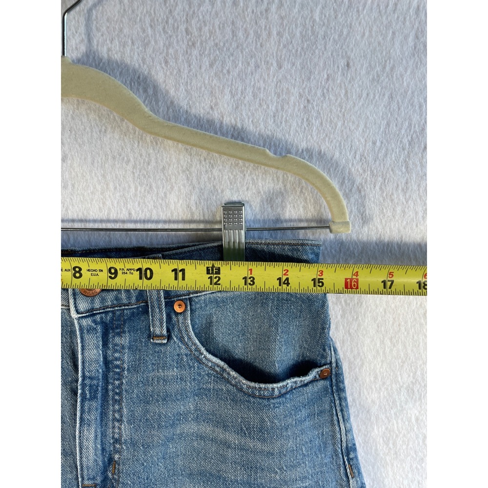 Madewell High-Rise Denim Shorts Medium Wash Blue Raw Hem Cut-Offs Size 29 - Picture 6 of 9